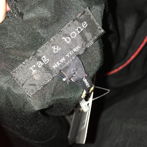 Red leather and suede asymmetric seam midi dress - Picture 7 of 7